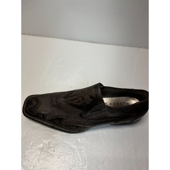 Mark Nason Brown Leather Slip-On Mens Dress Shoes‎ Size 10.5 With Western Design - Picture 8 of 14